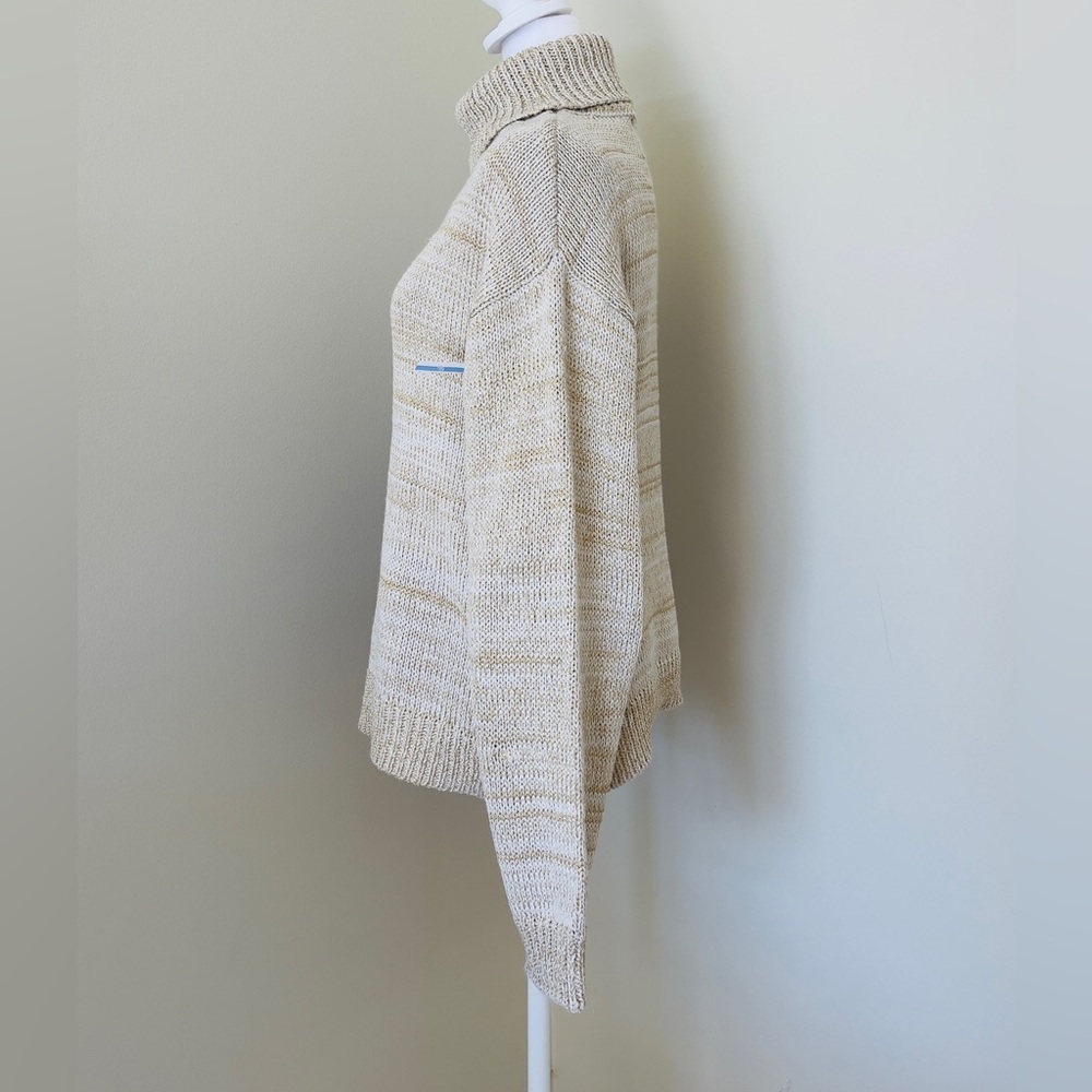 JOE'S JEANS Gold and Cream Knit Turtleneck Long Sleeve Sweater Size Large NWOT - Picture 4 of 7